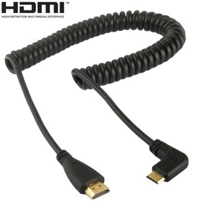 Shoppo Marte 1.4 Version Gold Plated Mini HDMI Male to HDMI Male Coiled Cable, Support 3D / Ethernet, Length: 0.6m-2m