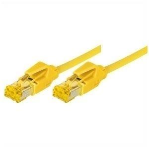 Tecline Patchkabel S/FTP, PiMF, Cat 6a, gul, 20,0 m til 10 Gigabit/s, halogenfri, med Draka-kabel og Hirose-stik TM31 (tidligere betegnelse S/STP) (72220Y)