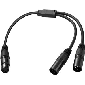 NSF 50 cm XLR Splitter Kabel Hun til Dobbelt Han Y-Splitter 3Pin Balanceret Line Folie Flettet Skærmet