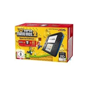 Nintendo 2ds sort og blå konsol + nye super mario bros2 spil (brugt, god stand)