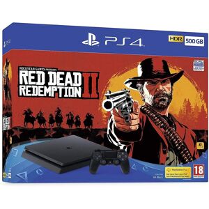 sony playstation 4 slim 500 giga + red dead redemption 2 (ps4) ( brugt, god stand)