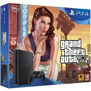 PS4 Slim 500 GO+ GTA 5 (PlayStation 4) (brugt, god stand)