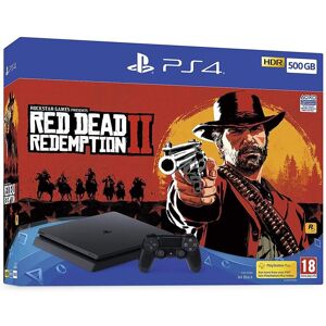 sony playstation 4 slim 500 giga + red dead redemption 2 (ps4) ( brugt, god stand)