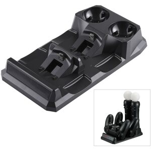 High Discount 4 i 1 oplader USB opladning Dock Station Stand med LED-indikator til Playstation PS4 Controller & PS Move Controller