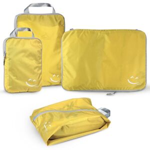 shopnbutik 4pcs/set Yellow Travel Waterproof Portable Compression Storage Bag Set