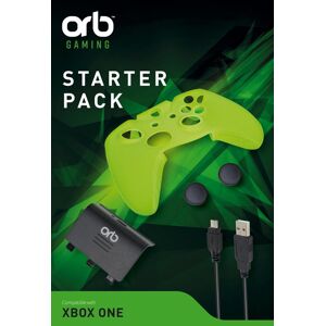 ORB Gaming XB1 Starter Pack (incl rechargeable controller battery, controller silicon skin, grip caps, 3 meter charging cable)