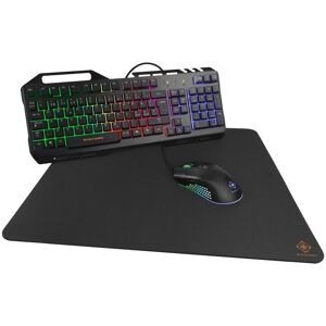 Deltaco 3-i-1 gaming kit, Rainbow LED-baggrundsbelysning, sort