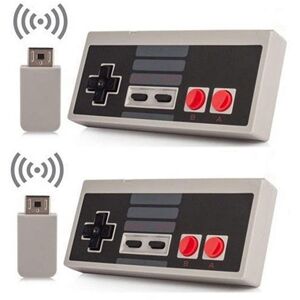 High Discount Trådløs Play Gaming Controller til NES mini Classic Edition med Wrireless Receiver Gamepad og USB Grå to pakke