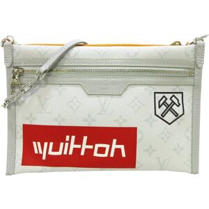 Pre-owned Louis Vuitton Monogram Antartica Double Flat Messenger Gray