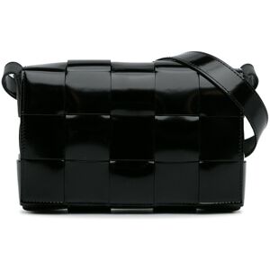 Pre-owned Bottega Veneta Intrecciato Patent Cassette Black