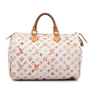 Pre-owned Louis Vuitton x Richard Prince Monogram Watercolor Aquarelle Speedy 35 White