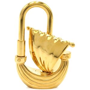 Pre-owned Hermes L’Air De Paris Sailing Boat Cadena Lock Charm Gold