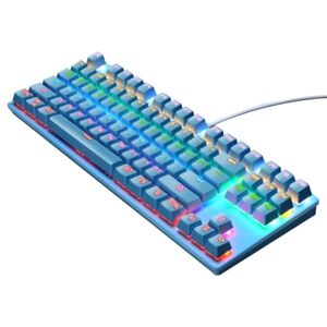 Shoppo Marte LEAVEN K550 87 Keys Green Shaft Gaming Athletic Office Notebook Punk Mechanical Keyboard, Cable Length: 1.8m(Blue)