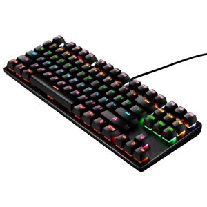 Shoppo Marte LEAVEN K550 87 Keys Green Shaft Gaming Athletic Office Notebook Punk Mechanical Keyboard, Cable Length: 1.8m(Black)