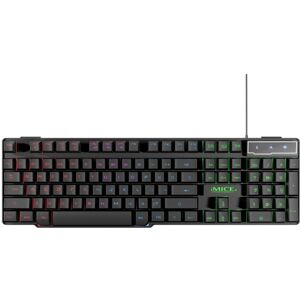 iMICE AK-600 Wired USB Floating Keycap Characters Glow Backlit Gaming Keyboard(Black)