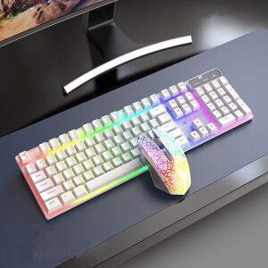 Shoppo Marte ZIYOULANG T3 Wireless Charging Gaming Lighted Keyboard and Mouse Set(White Rainbow Light)