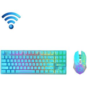 ZIYOU LANG T87 Gaming Luminous Wireless Keyboard and Mouse Set(Blue)