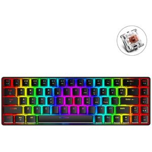 ZIYOU LANG T8 68 Keys RGB Luminous Gaming Mechanical Keyboard, Cable Length:1.6m(Black Tea Shaft)