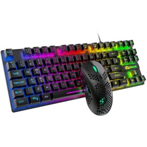 ZIYOU LANG T2 88 Keys Gaming Mechanical Luminous Keyboard and Mouse Set, Cable Length: 1.6m(Black)