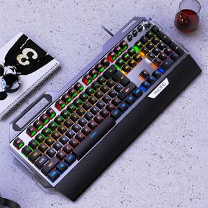 YINDIAO K100 USB Metal Mechanical Gaming Wired Keyboard, Mixed Light Blue Shaft(Black)