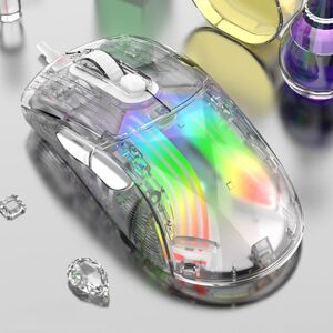 Shoppo Marte XUNFOX XYH20RGB Transparent 2400DPI RGB Light Wired Gaming Mouse, Cable Length: 1.2m(White)