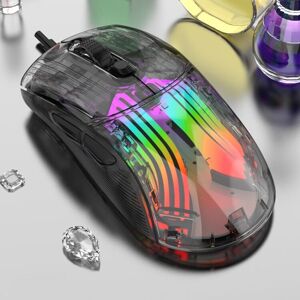 Shoppo Marte XUNFOX XYH20RGB Transparent 2400DPI RGB Light Wired Gaming Mouse, Cable Length: 1.2m(Black)