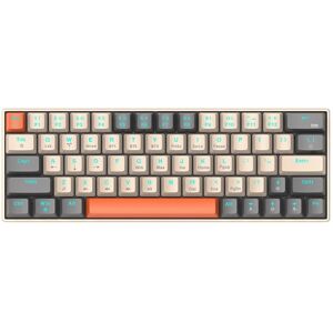 T-WOLF T60 63 Keys Office Computer Gaming Wired Mechanical Keyboard, Color: Color-matching A