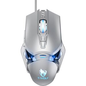 T-WOLF G530 USB Interface 7-Buttons 6400 DPI Wired Mouse Mechanical Gaming Macro Definition 4-Color Breathing Light Gaming Mouse, Cable Length: 1.5m(