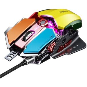 Inphic PG6 9 Keys Macro Definition Gaming USB Luminous Wired Mouse, Cable Length: 1.8 M(Colorful)