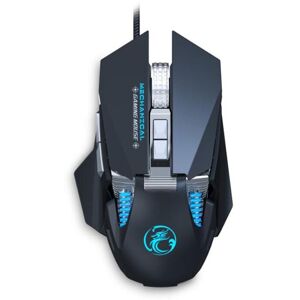 IMICE T96 7 Keys 7200 DPI USB Mechanical Gaming Counterweight Macro Programming RGB Lighting Effect Metal Dual-Mode Wired Mouse, Cable Length: 1.8m(Bl