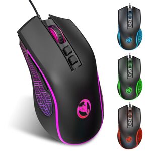 HXSJ X100 7-buttons 3600 DPI Cool Glowing Wired Gaming Mouse, Cable Length: 1.5m (Black)