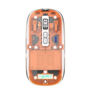 HXSJ T900 Transparent Magnet Three-mode Wireless Gaming Mouse(Orange)
