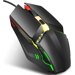 Shoppo Marte HXSJ S200 USB2.0 1600dpi Adjustable 4-Keys Colorful Glowing Wired Gaming Mouse, Length: 1.5m