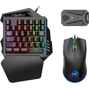 HXSJ P8+V100+A883 Keyboard Mouse Converter + One-handed Keyboard + Programming Gaming Mouse Set