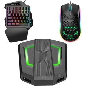 HXSJ P6+V100+J900 Keyboard Mouse Converter + One-handed Keyboard + Gaming Mouse Set