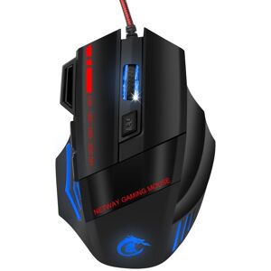 HXSJ A907 7 Keys Colorful Luminous 7D Wired Gaming Mouse(Black)