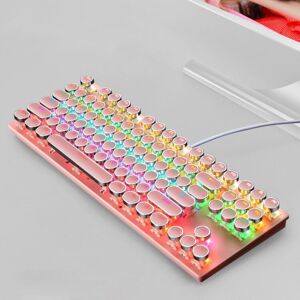 Shoppo Marte FOREV FV-301 Punk 87-keys Blue Axis Mechanical Gaming Keyboard, Cable Length: 1.6m(Pink)