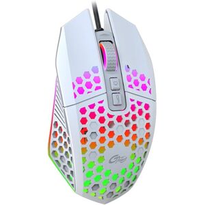 FMOUSE  X801 8 Keys 1600DPI Hollow Luminous Gaming  Office Mouse,Style: White Wired