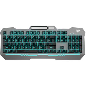 AULA F3010 USB Ice Blue Light Wired Mechanical Gaming Keyboard with Mobile Phone Placement(Black)