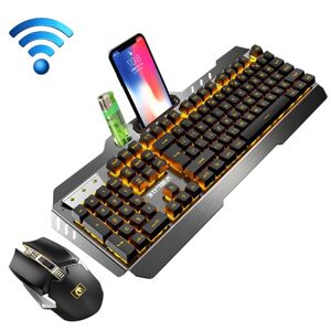 Shoppo Marte 670 Wireless Charging Gaming Glow Keyboard and Mouse Set(Black)