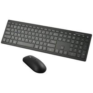 Shoppo Marte 169 2.4Ghz + Bluetooth  Dual Mode Wireless Keyboard + Mouse Kit, Compatible with iSO & Android & Windows (Black)