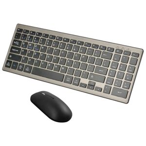 Shoppo Marte 168 2.4Ghz + Bluetooth  Dual Mode Wireless Keyboard + Mouse Kit, Compatible with iSO & Android & Windows (Black)