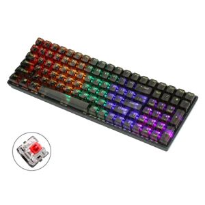 Shoppo Marte 100 Keys Customized Gaming Wired Mechanical Keyboard Transparent Keycap Red Shaft (Black)