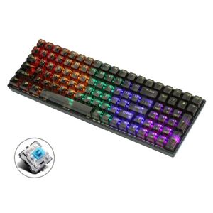 Shoppo Marte 100 Keys Customized Gaming Wired Mechanical Keyboard Transparent Keycap Green Shaft (Black)