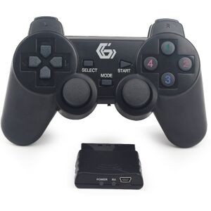 Gembird Dual Vibration Trådløs controller til PC, Playstation 2 og 3 - Sort