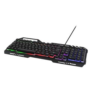 Deltaco GAMING RGB lit keyboard, metal frame, USB, black