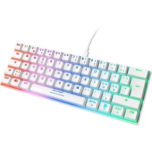 Deltaco WHITE LINE WK85B Mechanical keyboard, 60% layout, brown switches,white