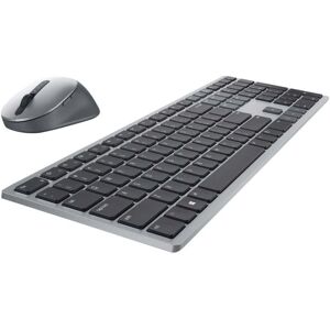 Dell KM7321W tastatur Mus inkluderet RF trådløs + Bluetooth QWERTY Nordisk Grå, Titanium