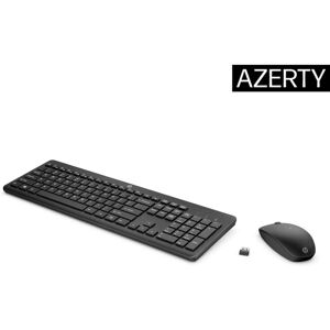 Tastatur og mus HP 3L1F0AA Azerty Fransk Hvid Sort