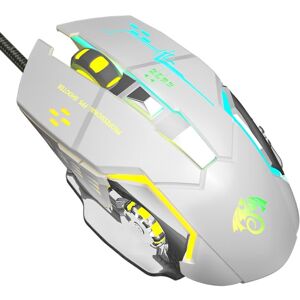 LEAVEN X6 6 Keys Game Computer Ergonomic Wired Mouse, Cable Length: 1.42m(White)